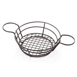 (5 st) Minikorg - rostfritt stål - rund - med dipskål - Ø 21 cm
