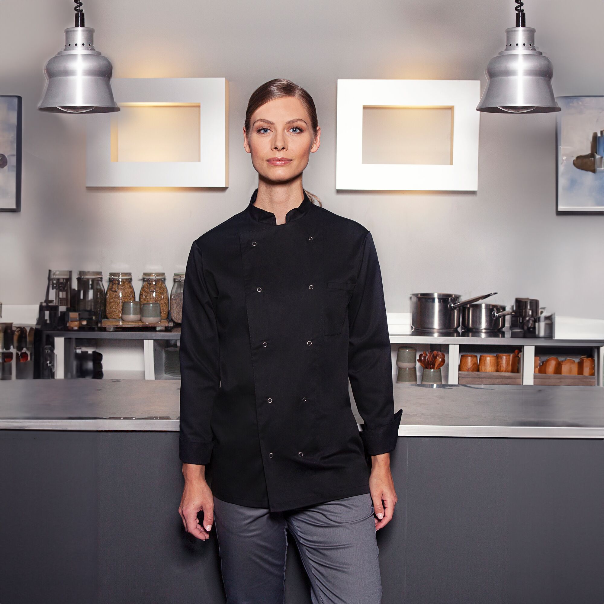 KARLOWSKY | Veste de cuisine Basic - Noir - Taille : 4XL