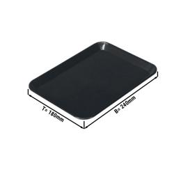 Vassoio rettangolare da presentazione - Polipropilene - 240x180x17mm - Nero