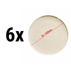 (6 pieces) CHEF TASTE OF | Flat Porcelain Side Plate – Ø 160 mm - Cream