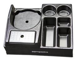 Station café (pour 1 verseuse isotherme (Ø≤190mm)) - avec rangements - Plastique - 435x330x145mm - incl. bac d'égouttage & insert plastique réglable