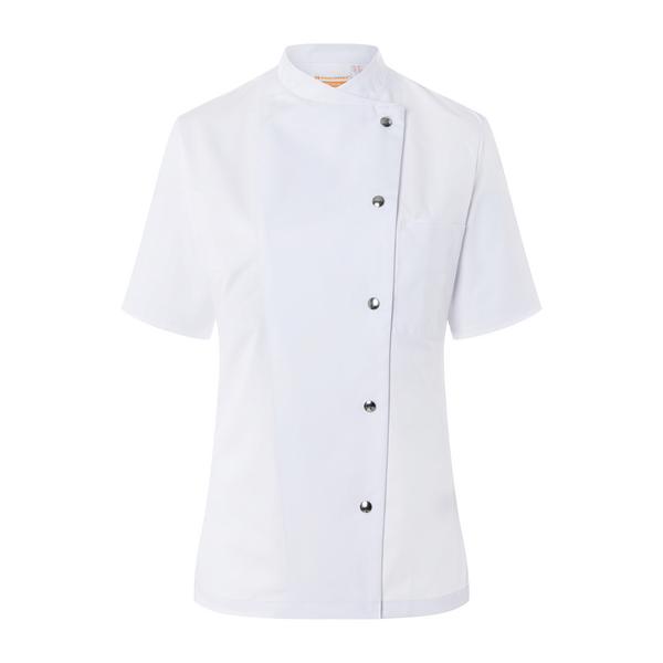 KARLOWSKY | Ladies Chef Jacket Greta – White - Size 34 - Short Sleeve - Press-Stud Fastening