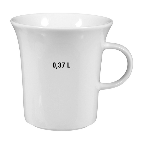 (6 adet)  SELTMANN WEIDEN | Sütlü Kahve Fincanı Kadeh - 0,37 Litre - Beyaz/Sade