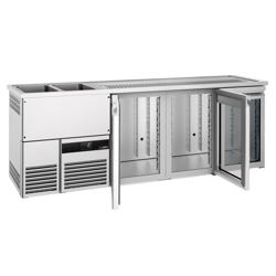 Barkoelkast PREMIUM - 2500x700mm - 3 glazen deuren