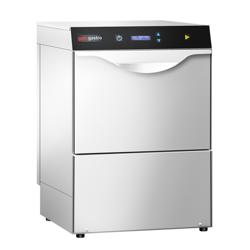 Double-skinned Undercounter Commercial Dishwasher - 500mm Basket - Digital Controls - 4.9kW - with Drain, Rinse Aid & Detergent Pumps