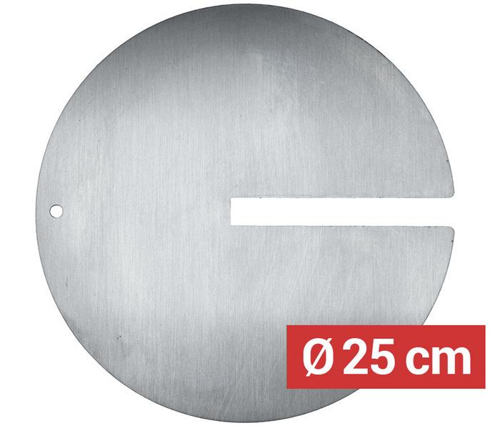 Meat Plate for Doner Kebab Skewer with Slot - Ø250mm - Stainless Steel - for 12x12mm skewers
