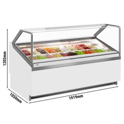 Dondurma Tezgahı IVY -  1875mm - Havalandırmalı - 20x5 Litre Dondurma Kabı için- Beyaz