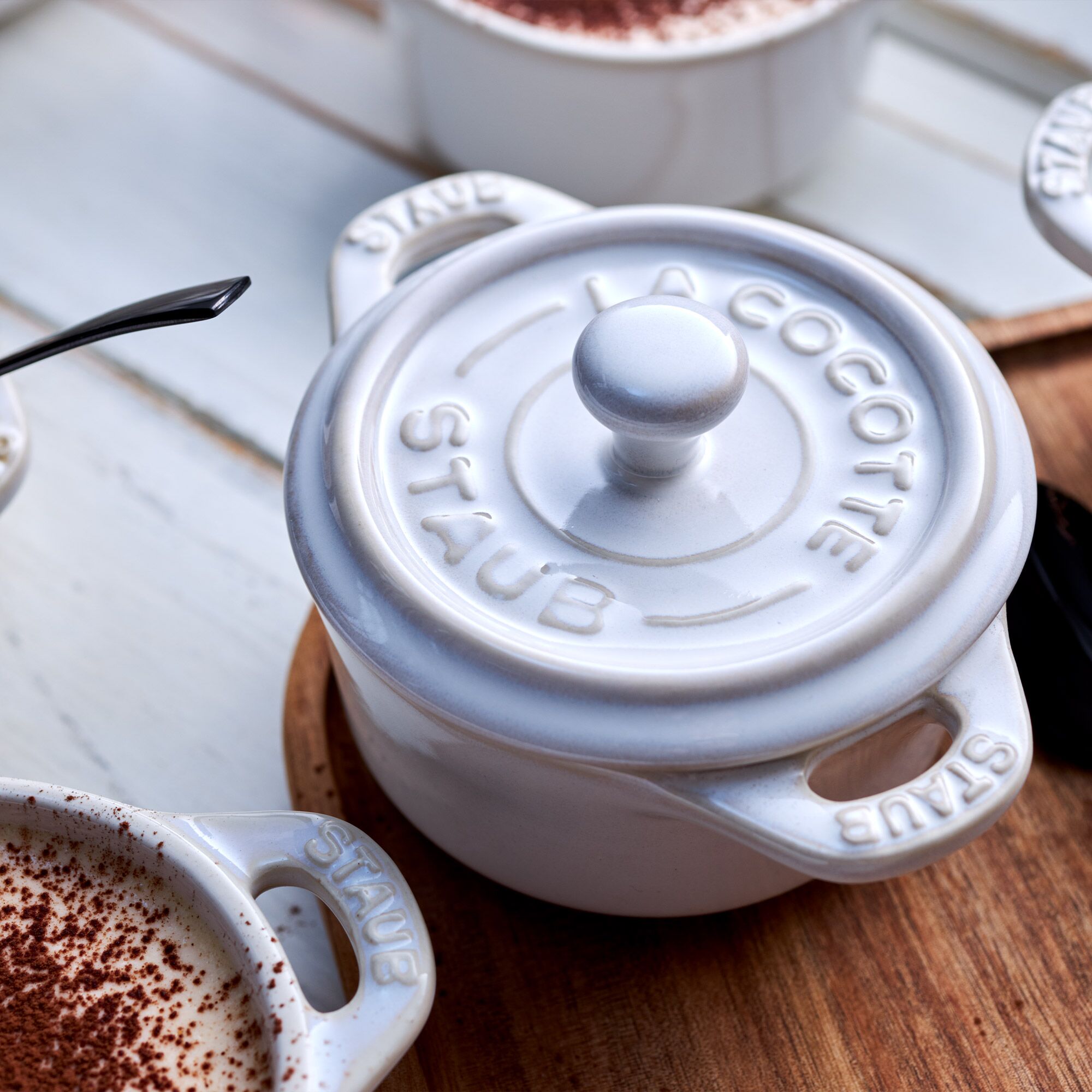 STAUB | CERAMIQUE - Set de cocottes - 4 pièces - Ø 100mm - Céramique - Ivoire-Blanc