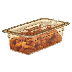 (6 piezas) CAMBRO | H-PAN™ Tapas GN resistentes al calor 1/3 - con muesca y asa - ámbar
