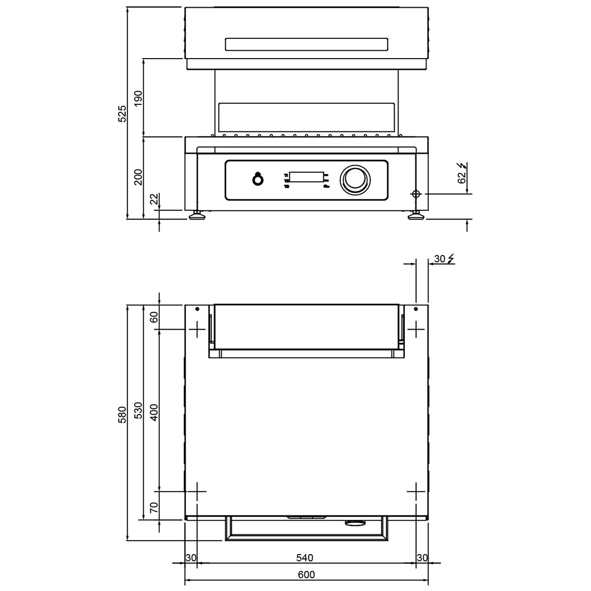 Salamandre électrique PRO - hauteur réglable - Quartz infrarouge - 4,5kW - 220V