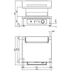 Salamandra elettrica / Salamandra a testata mobile - A quarzo (infrarossi) - 4,5kW - 220Volt - Controllo elettronico - Testata regolabile in altezza - per pita