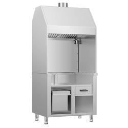 Parrilla de carbón de acero Inox. - 1,0 m - elemento neutro