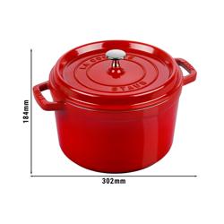 STAUB | LA COCOTTE - طنجرة كوكوت - بقطر 240 مم - حديد زهر - أحمر كرزي