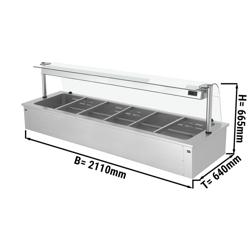 Inbouw bain-marie (drop-in) - 2110mm - 4,38 kW - 6x GN 1/1