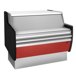 Pénztárpult - 998x953 mm - piros előlap - emailezett acél alap