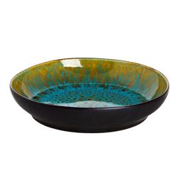 (4 db) LOTUS - Tésztatányér - steingut - Ø 21 cm - fekete / türkiz