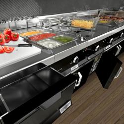 RVS onderbouw - 400mm - 1 deur - Zwart