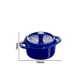 STAUB| Ceramic Mini Cocotte, Round – Dark Blue - Ø 100 mm - Oven-Safe, All Hobs
