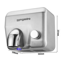 Asciugamani elettrico con Pulsante - 2300W - Acciaio inox satinato
