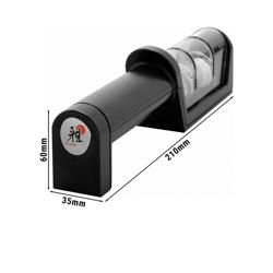 MIYABI | Professional 2-Stage Knife Sharpener – Manual - Diamond & Ceramic Wheels - Black