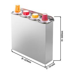 Set distribuitor cu patru pahare – din plastic – variantă de montare pe perete