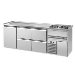 Bancada frigorífica PREMIUM PLUS - 2500x700mm - 1 porta & 4 gavetas