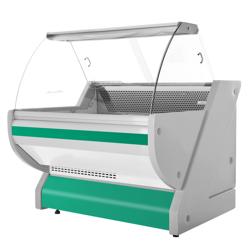 Serve Over Counter - 990x1150mm - green front - granite worktop - capacity 250 litres - curved front glass