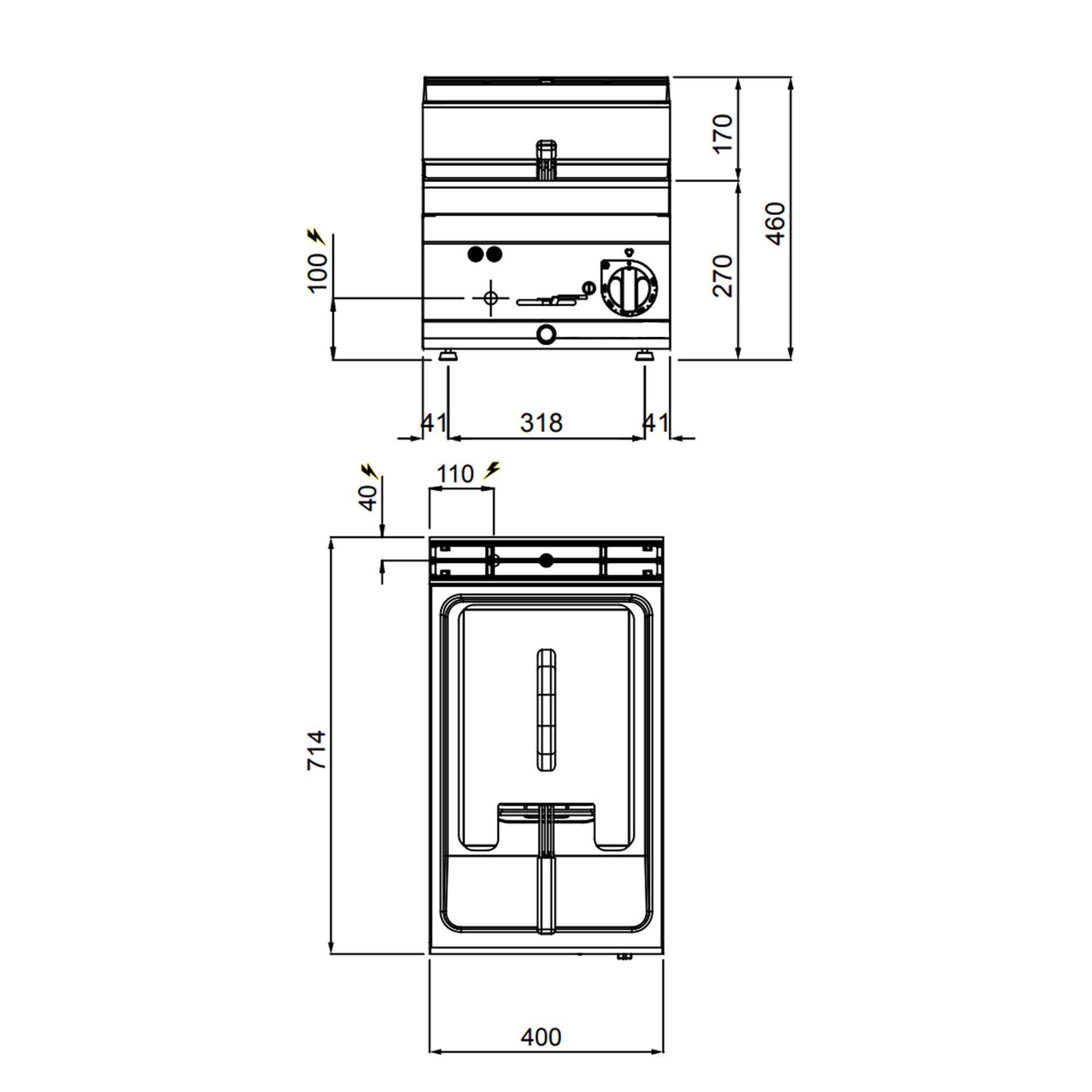 Friteuse électrique – 10 litres – 6 kW