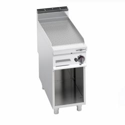 Gasbakplaat - 10kW - Geribbeld - Bakoppervlak: 396x667mm - met open onderbouw