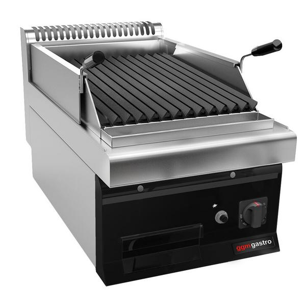 Grill à pierre de lave à gaz – 7 kW – grille inclinable
