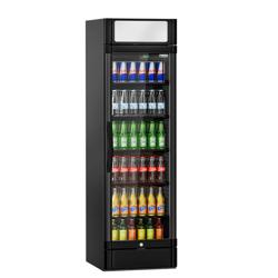 Drickakyl - 595 mm - 347 liter - 1 glasdörr & LED‑belysning - svart