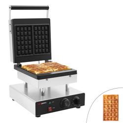Wafelijzer - Enkel - Handmatig - 2 kW - Vorm: 2 Brusselse wafels - Bakplaten met tefloncoating