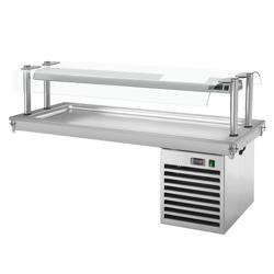 Mesa refrigerada de encastre - 1785mm - +2 a +8°C - 5x GN 1/1 - 700W - com protecção de salpicos em vidro