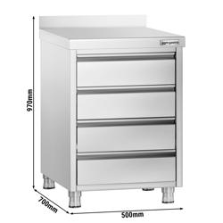 Çekmeceli Çalışma Tezgahı PREMIUM - 4 Çekmeceli ve Sırtlı -500x700mm