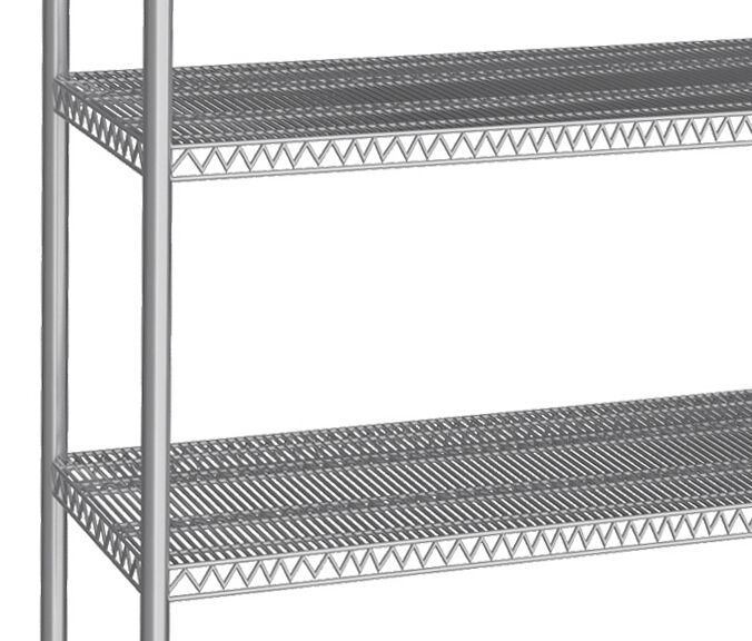 Étagère en inox - 1220 x 360 mm - avec 4 étagères grillagées (fixes)