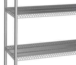 Edelstahlregal - 1070x360mm - mit 4 Drahtböden (FEST)