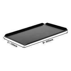 (5 pieces) Confectionery / & presentation plate aluminium - 600 x 100 x 10 mm - Black