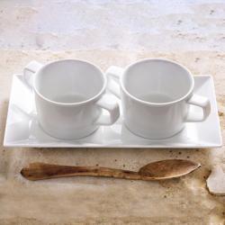(12 pcs) WHITE DELIGHT - Rectangular Plate - 12-piece set - 330x185mm - White