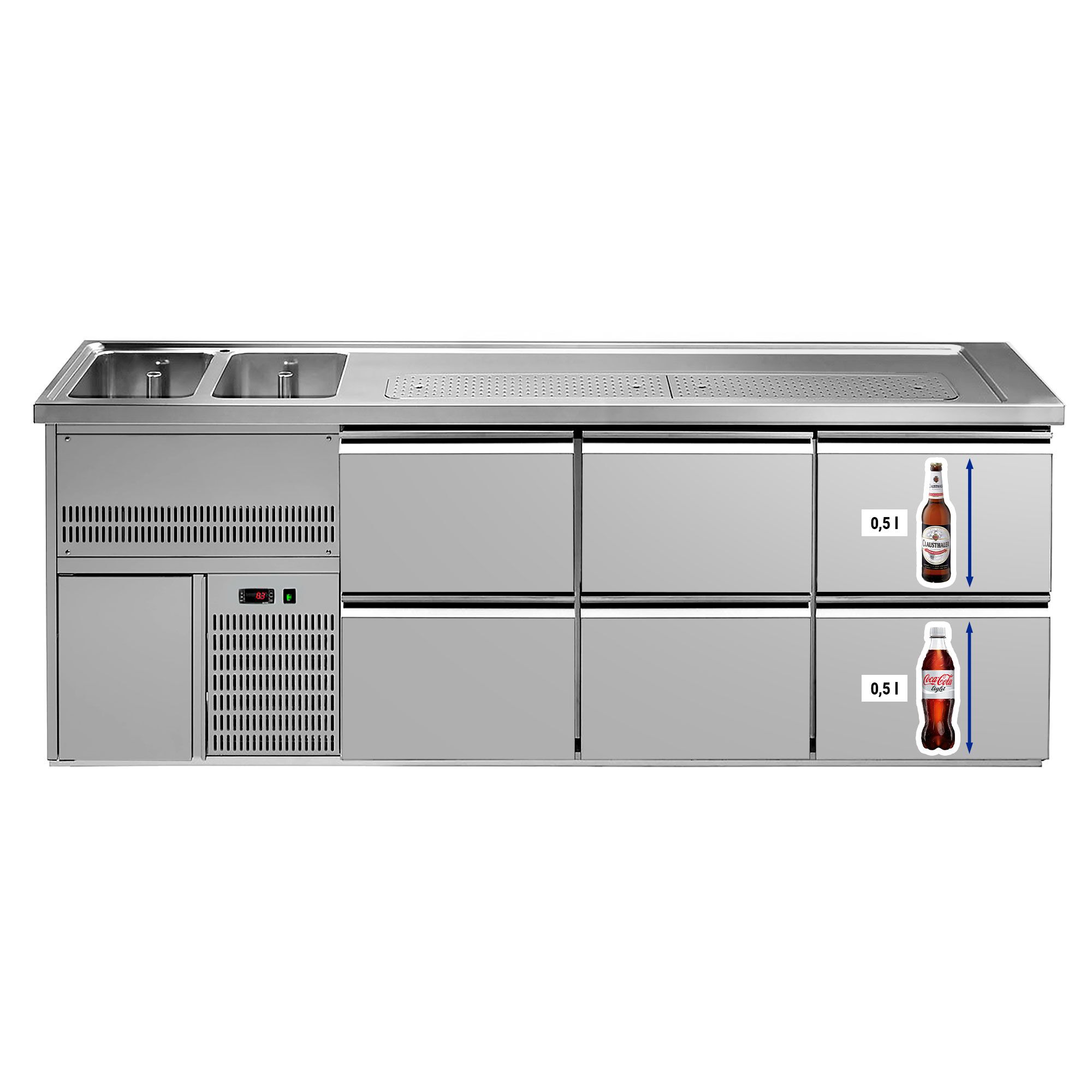Oluttiski Premium PLUS - 2500x700mm - 6 laatikkoa