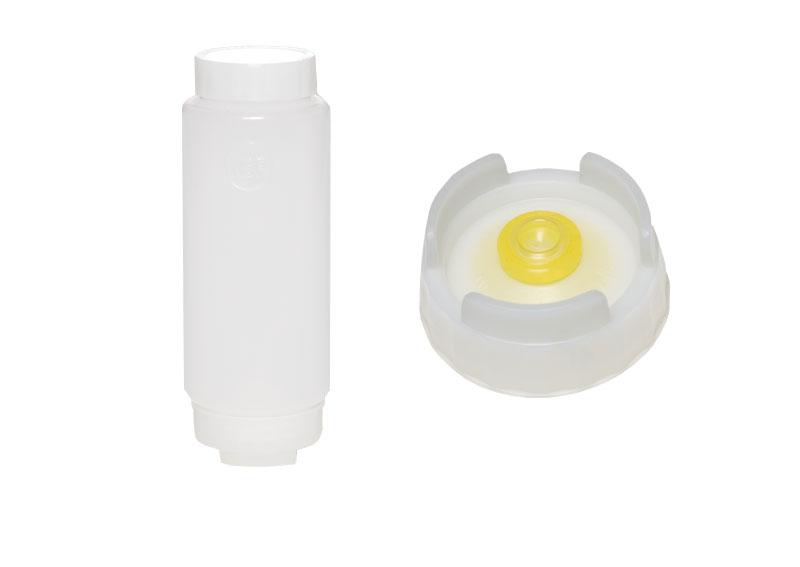 (12 stuks) FIFO knijpfles - FIFO - met siliconenmembraan - medium - 355ml - met schroefdop & afsluitdop - wit