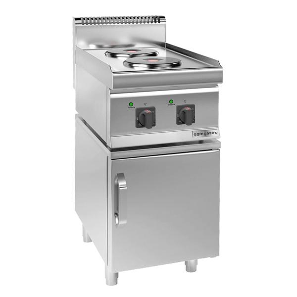 Elektroherd - 4,6 kW - 2 Platten Rund - inkl. Unterbau mit 1 Tür
