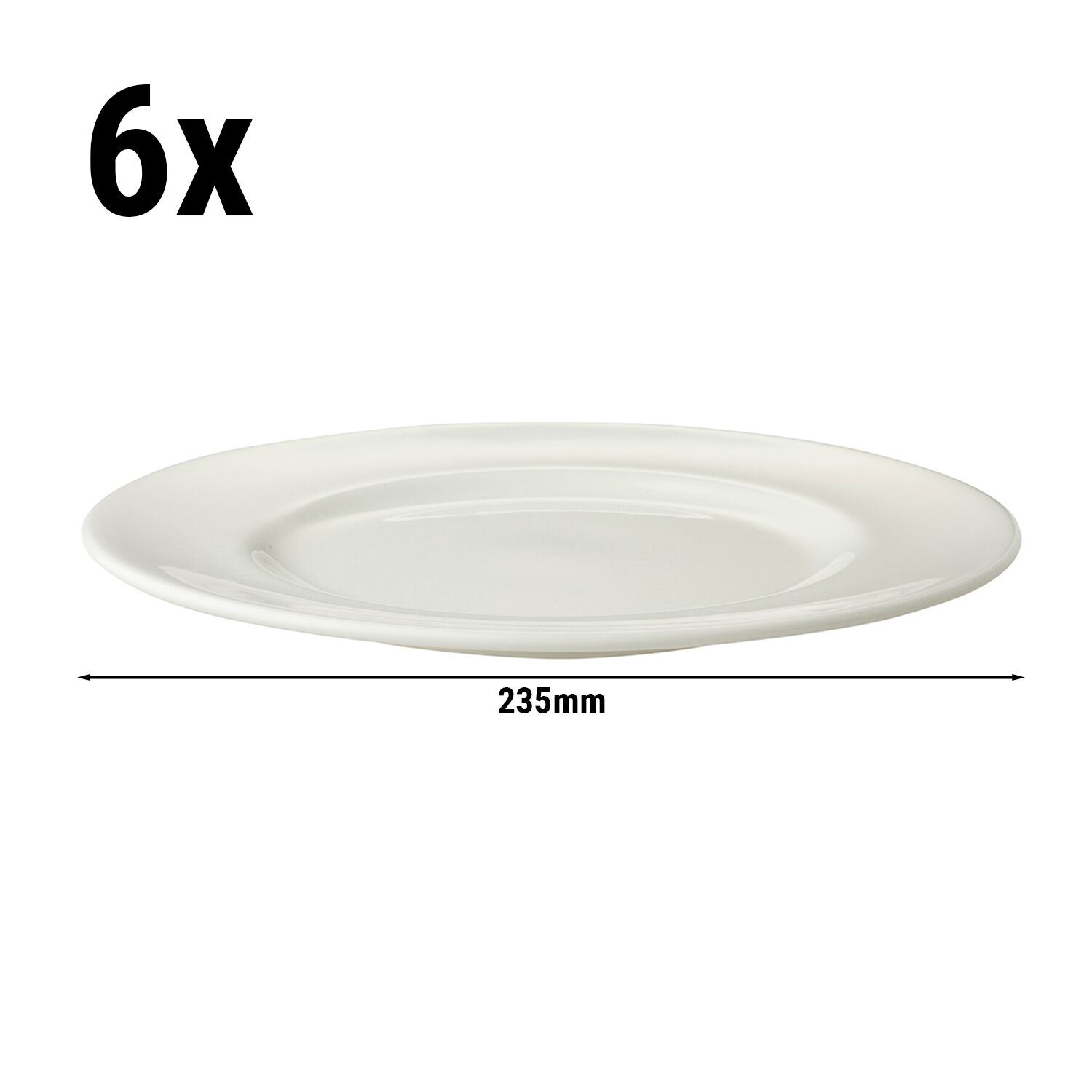 (6 pièces) LUX - Assiette Maastricht - Plate - Ø 235 mm - Ivoire