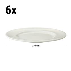 (6 pcs) Lux - Assiette - Porcelaine - Ø235mm - Elfenbeinweiß