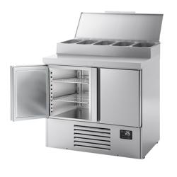 Saladette refrigerata professionale Compatta - 978x700mm - 2 porte - per 5x GN 1/4 vaschette