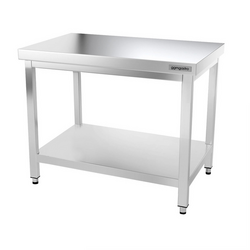 Työpöytä ruostumattomasta teräksestä PREMIUM  - 1000x800mm - perushyllyllä ilman jalustaa