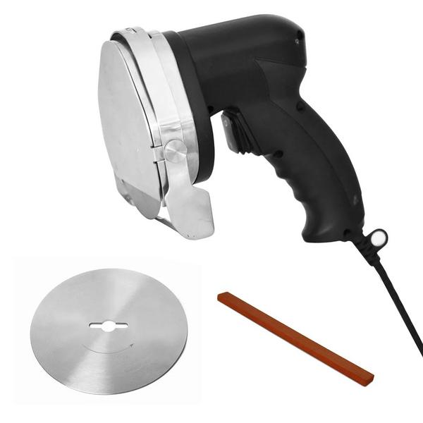 Elektromos gyros kés [PROFI] - Kapacitás: 60 kg/nap - tartozékokkal: Sima penge & fenőkő/csiszolókő