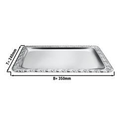 صينية تقديم - ستانلس ستيل - 350x240mm - 7 mm - آمن لغسالة الصحون