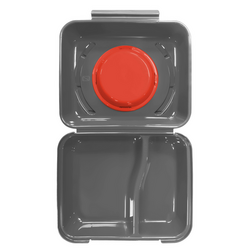 Caja para menús - 600 ml - dividida - gris antracita/rojo