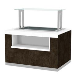 PRAG | Vitrină pentru înghețată - 1100 mm - statică - cu iluminare LED - pentru 4x cuve de 5 litri pentru înghețată