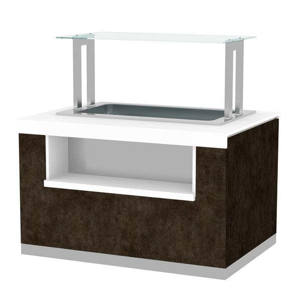 Vitrine de gelados PRAG - com iluminação LED - para 4 cubas de gelado de 5 litros - 1100mm